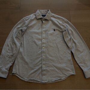 Polo Ralph Lauren Knit Dress Shirt Longsleeve Button Down Men’s Gray Large